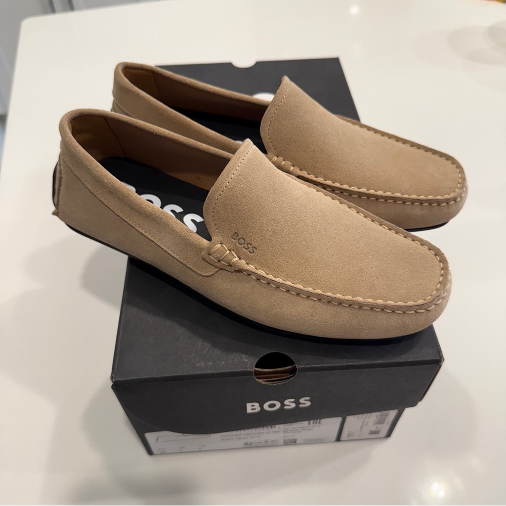 BOSS Men's Grady Driving Loafer Suede Slip-On Loafers